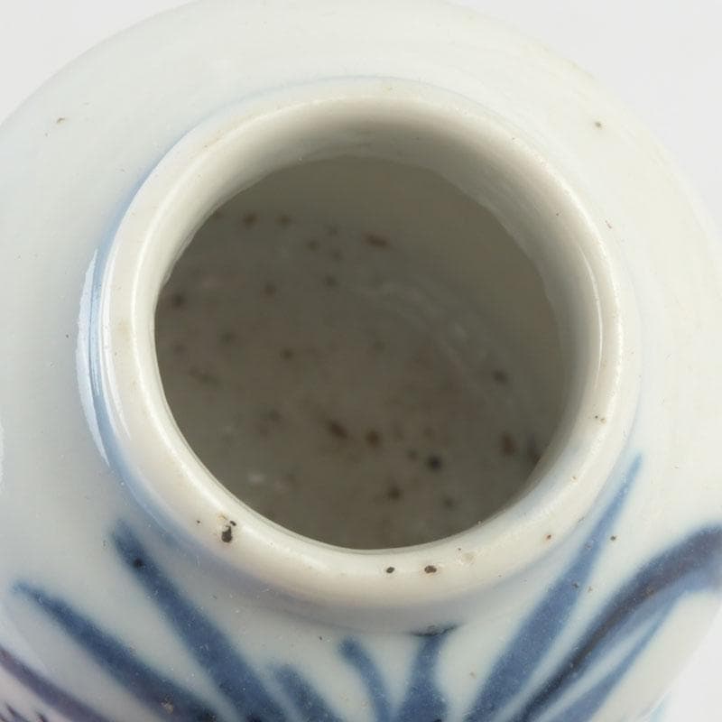 茶道具　伊万里焼　古染付　花草文　茶入　時代箱付　V　9309