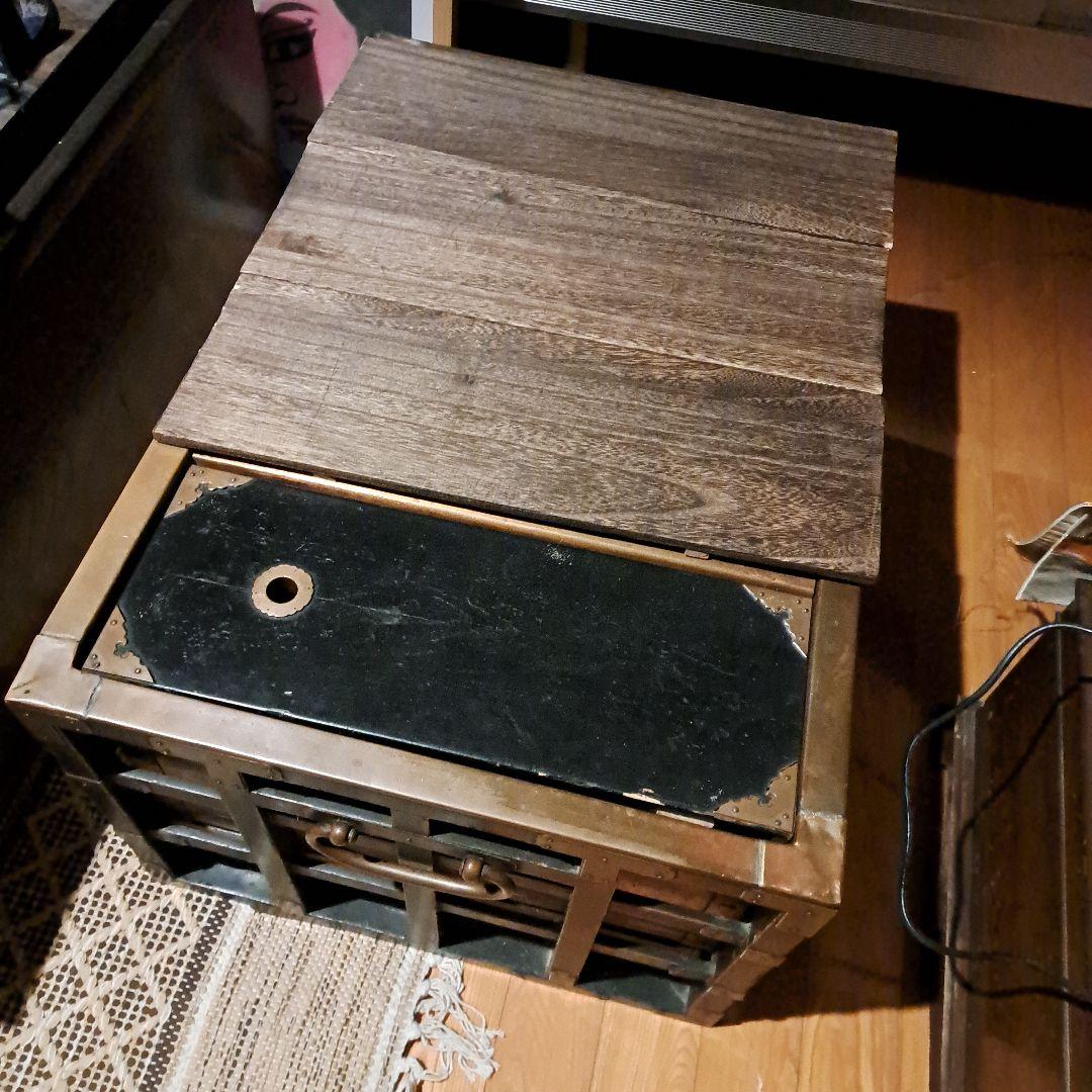 ★Masa ❗江戸時代❗ 『長火鉢』 五徳、火箸、灰均し、銅ヤカン付属