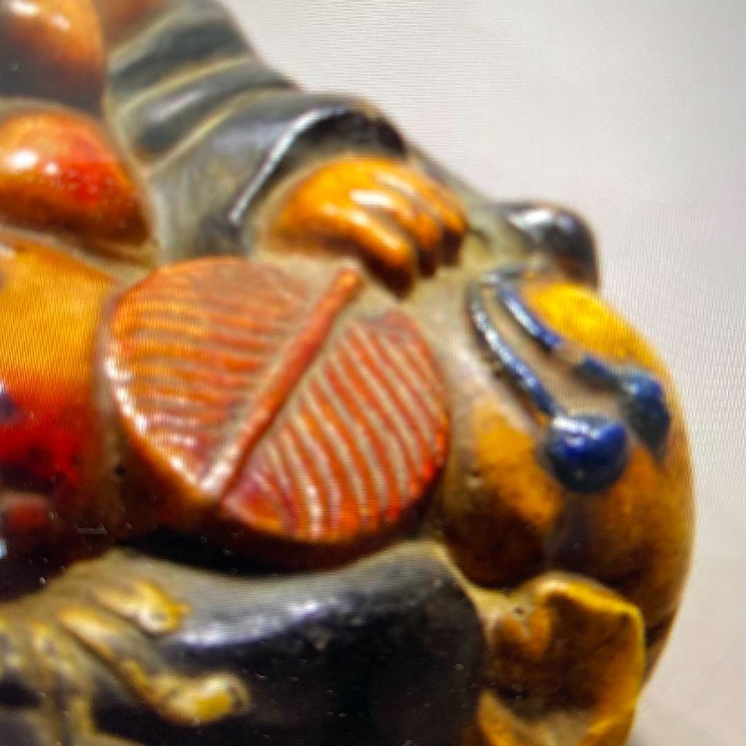 古陶彩色備前布袋様　時代骨董品収集家出品