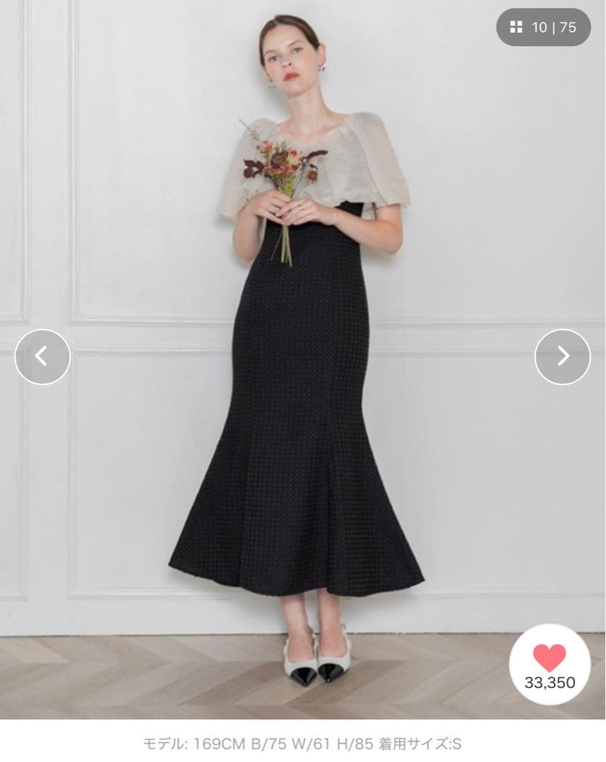 【LEJA】2WAYオフショルダーパフスリーブ マーメイドワンピースロングドレス