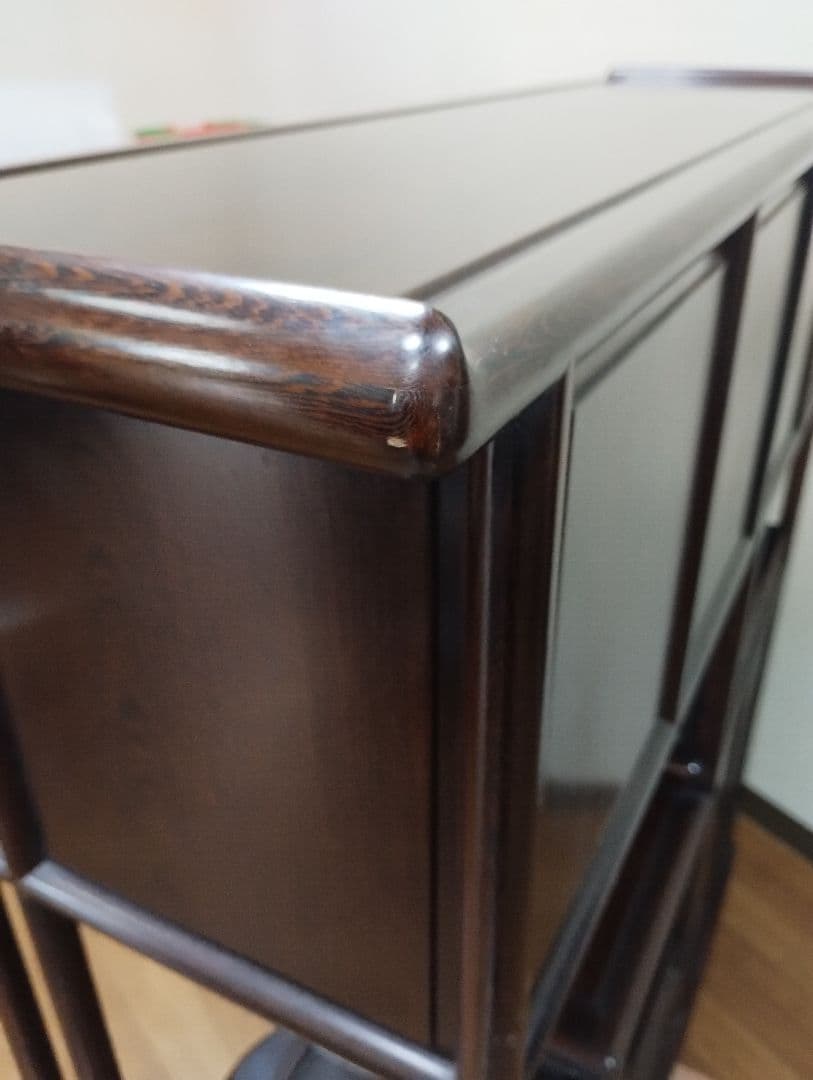 y　茶箪笥　アンティーク　飾り棚　黒檀