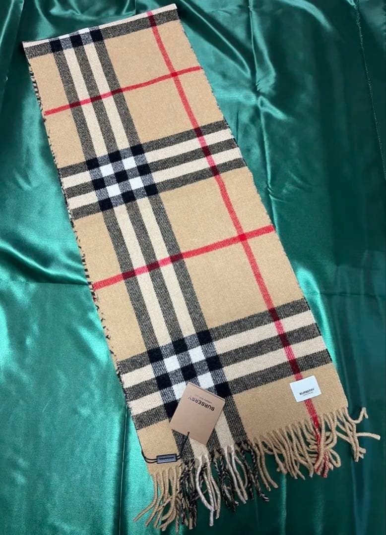 BURBERRY チェック柄 ロゴ リバーシブル マフラー