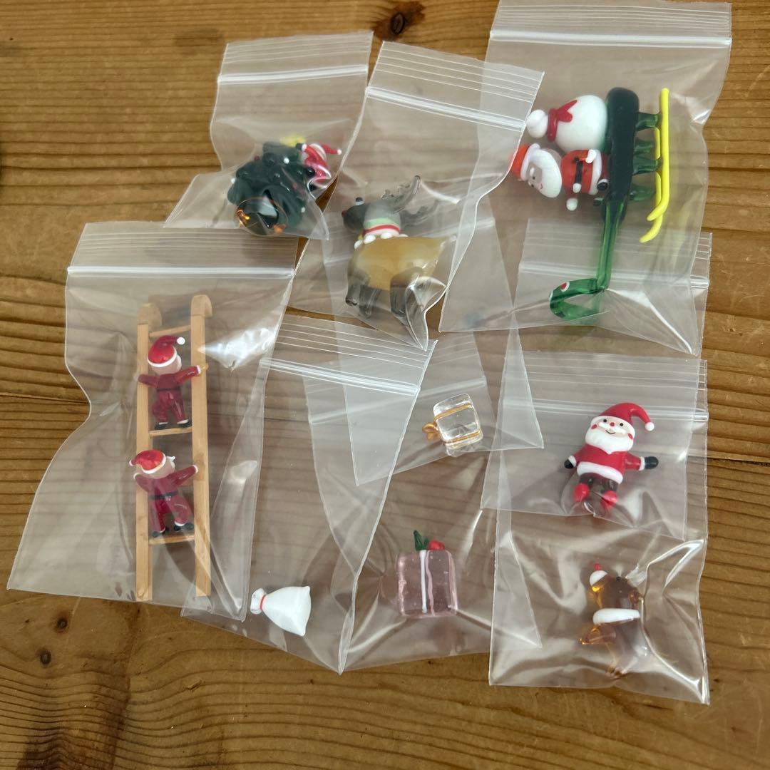 ガラス細工　クリスマス　梯子サンタ　ツリー　トナカイ　プレゼント