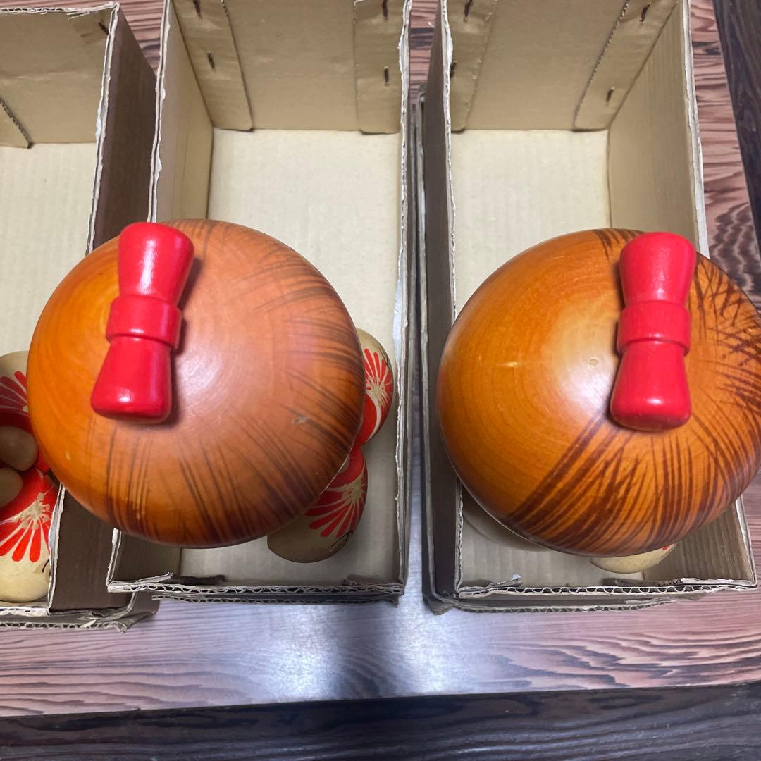 創作こけし（箱あり）　宮下はじめ　おとめ菊　4体セット　すべて札付