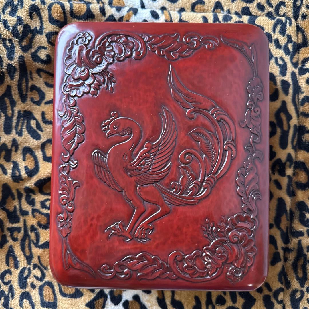 鎌倉彫★美品大作★鳳凰漆文箱