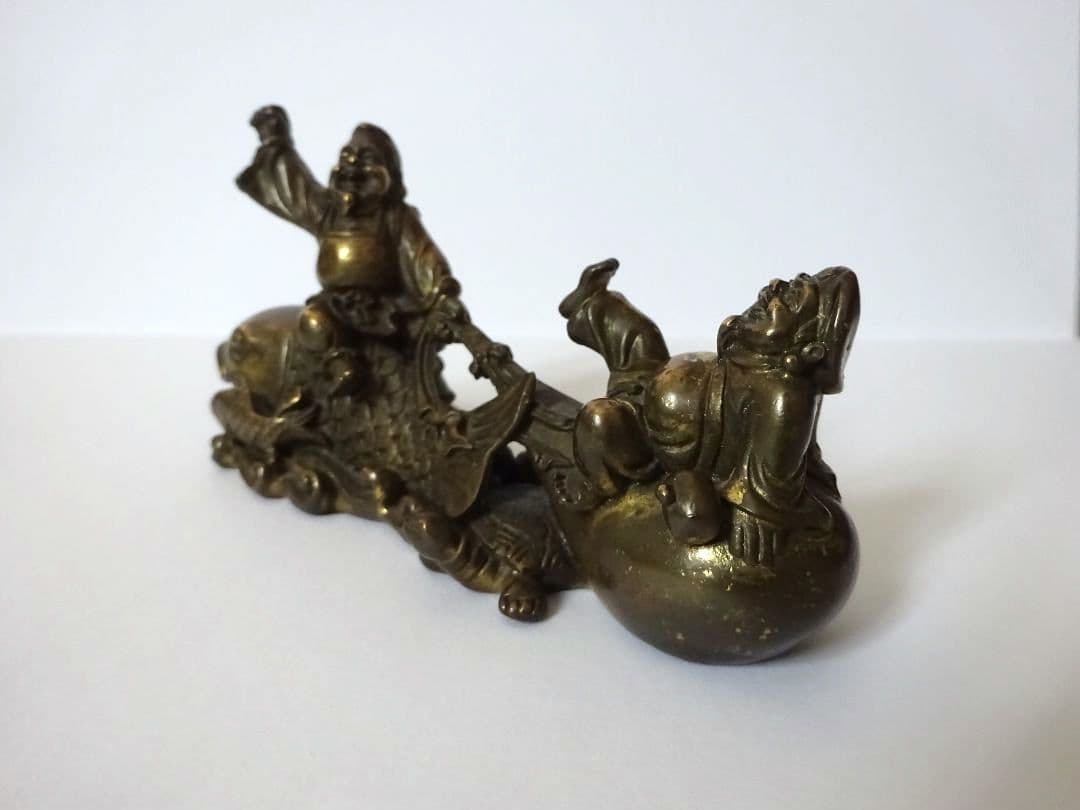 恵比寿さんと大黒天さんの置物　金属製 　インテリア　七福神　金属工芸