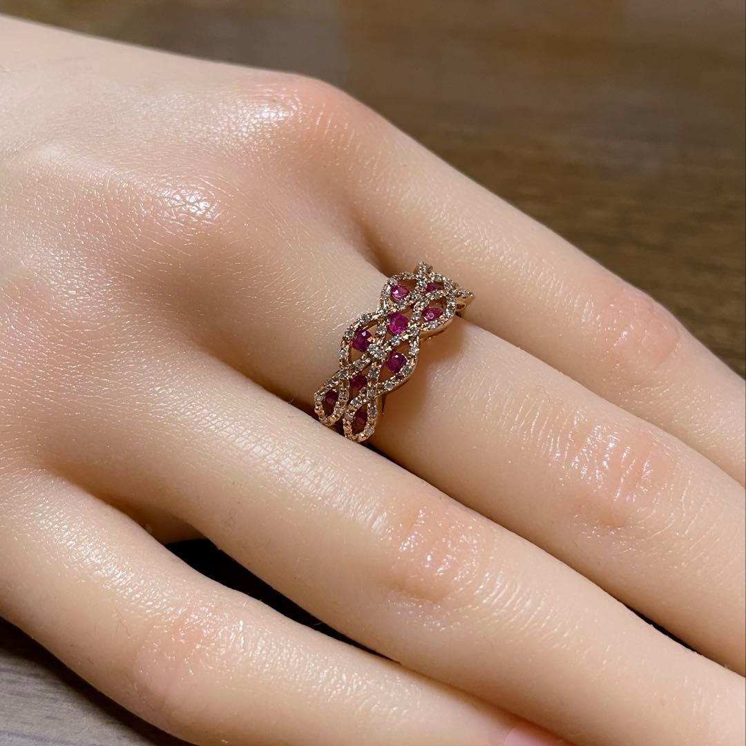 k18 ルビー　ダイヤモンド　リング