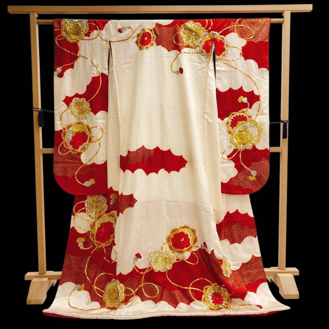 ◎mk-1564　引き振袖　婚礼衣装　金駒刺繍　G.H-8-6