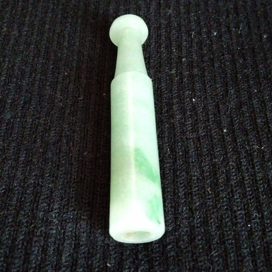 最終値下げ 貴重中国骨董　旧蔵珍品唐物 中国古玉翡翠煙管嘴 希少貴重収蔵品