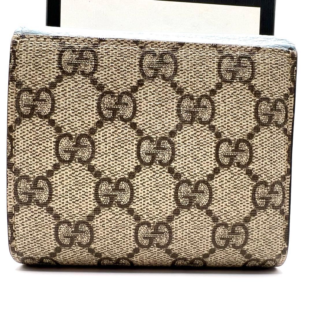現行✨ 美品 グッチ プチマーモント ggスプリーム バイカラー 二つ折り財布
