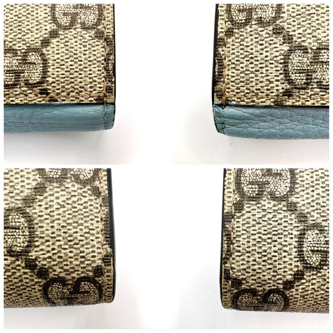 現行✨ 美品 グッチ プチマーモント ggスプリーム バイカラー 二つ折り財布