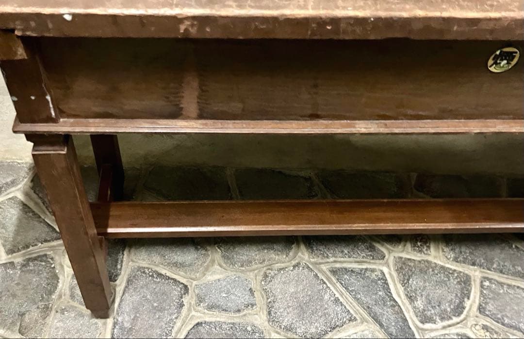 ヴィンテージ 昭和レトロ 学校・会議室用テーブル 長卓 文机 一枚板 C