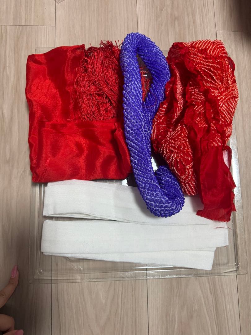 七五三 作り帯とはこせこセット　7歳用 /髪飾りのおまけ付き