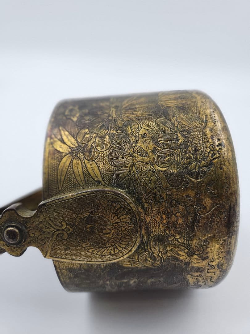 徳川家伝来 三つ葉葵紋 金銅薬缶 大名道具 煎茶道具 湯沸 時代物 骨董 珍品