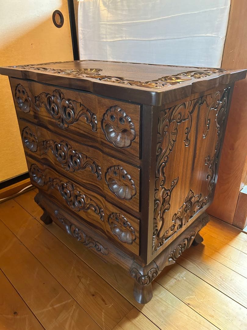 黒檀チェスト3段