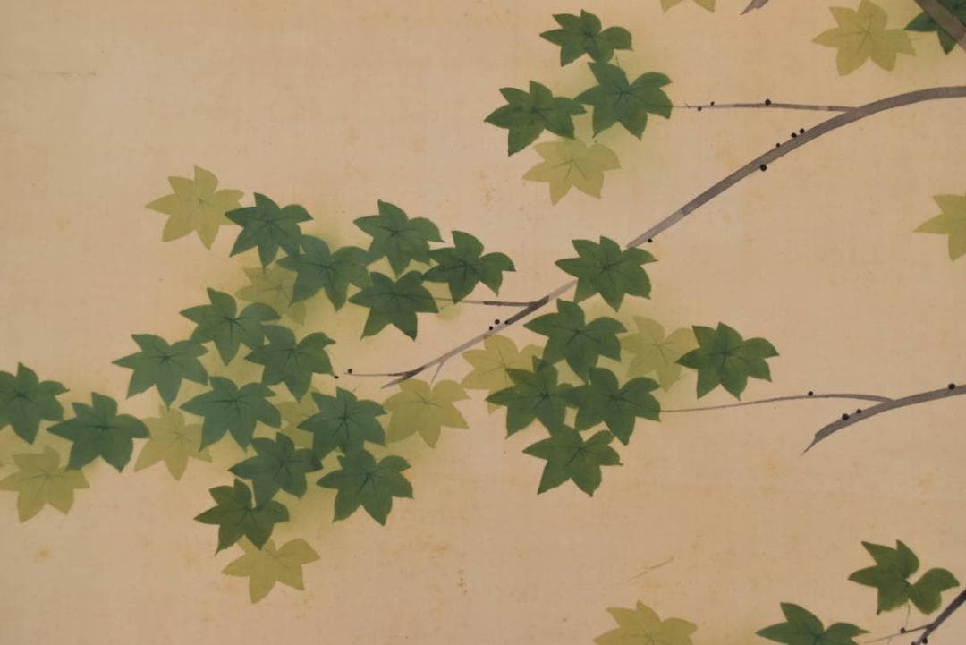 【真作】阪口一草/白鷺図/サギ図/仏事掛/掛軸/名家伝来/AA-560