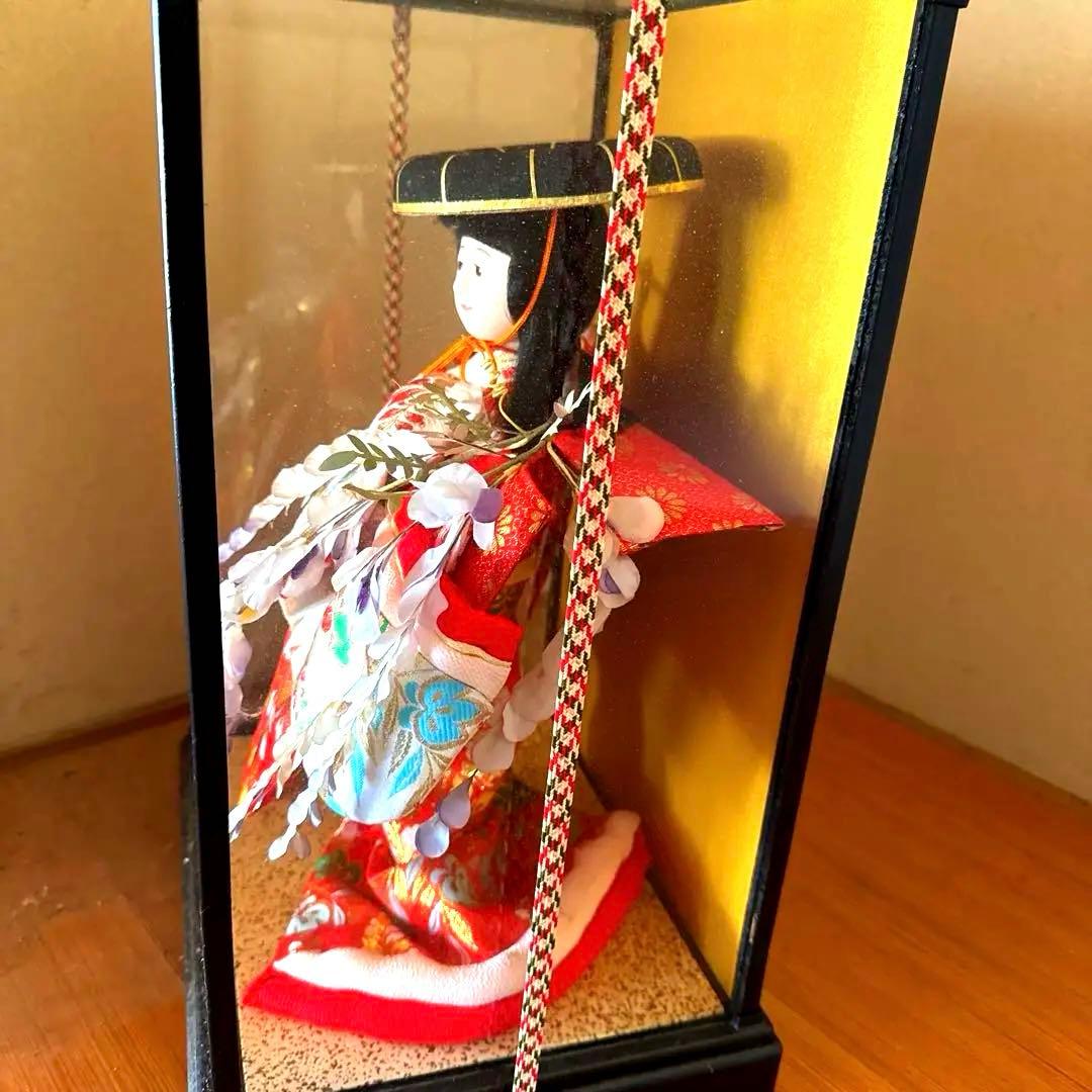 市松人形 藤娘 ガラスケース付き
