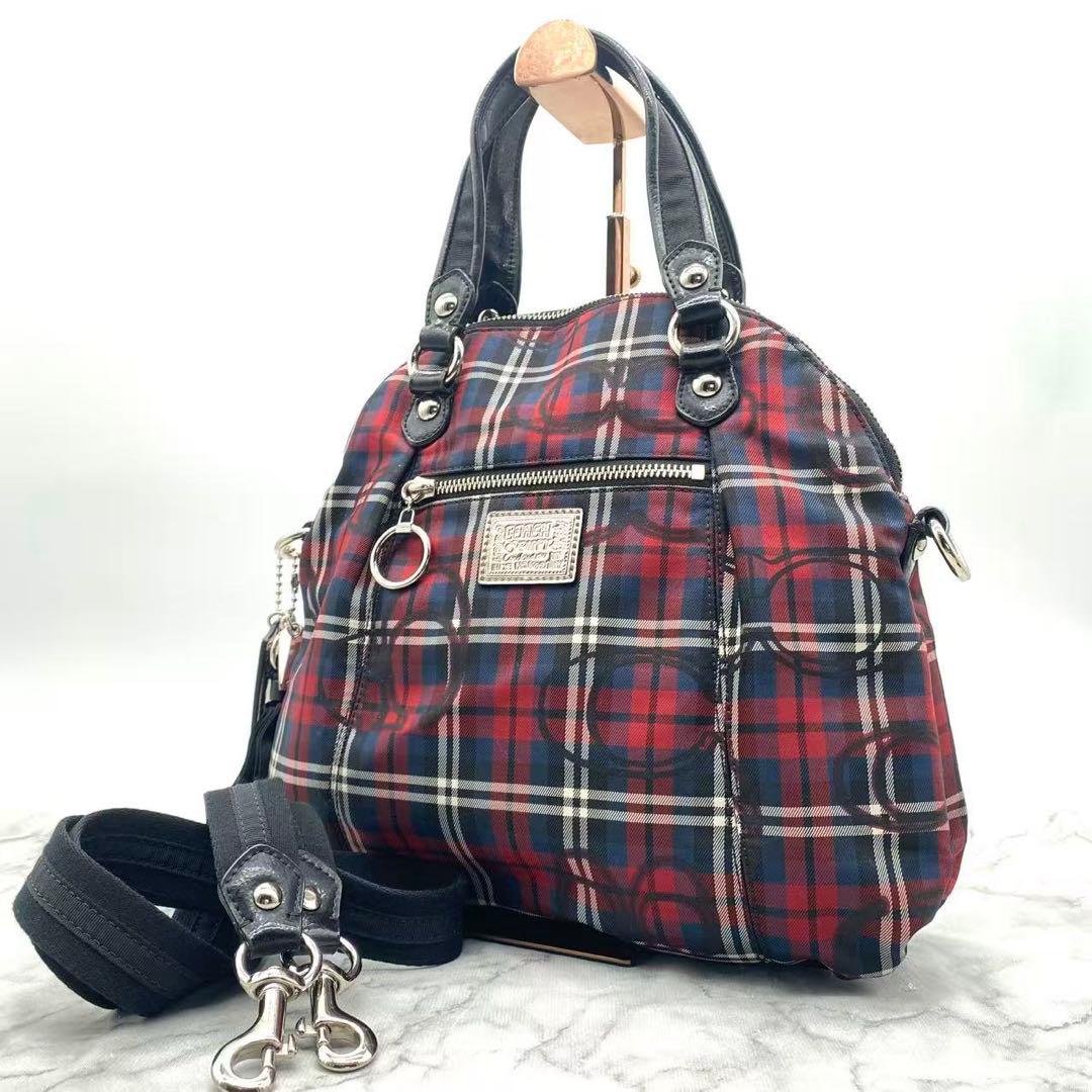 コーチ　ショルダーバッグ　肩掛け　斜め掛け　キャンバス　ポピー　18714