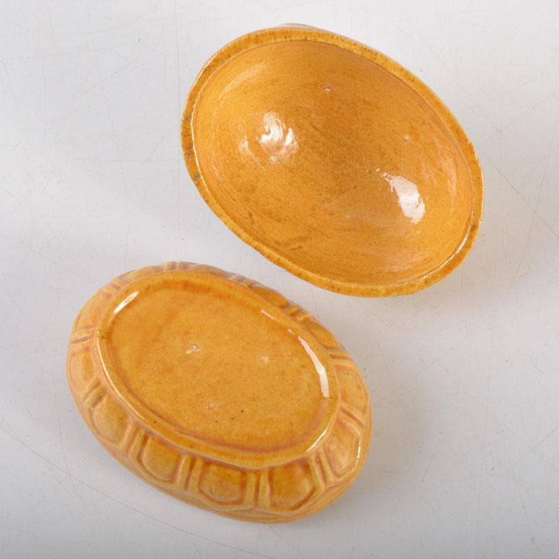 茶道具　平戸焼　横石嘉助作　交趾三彩　鳥形　香合　共箱　V　6522