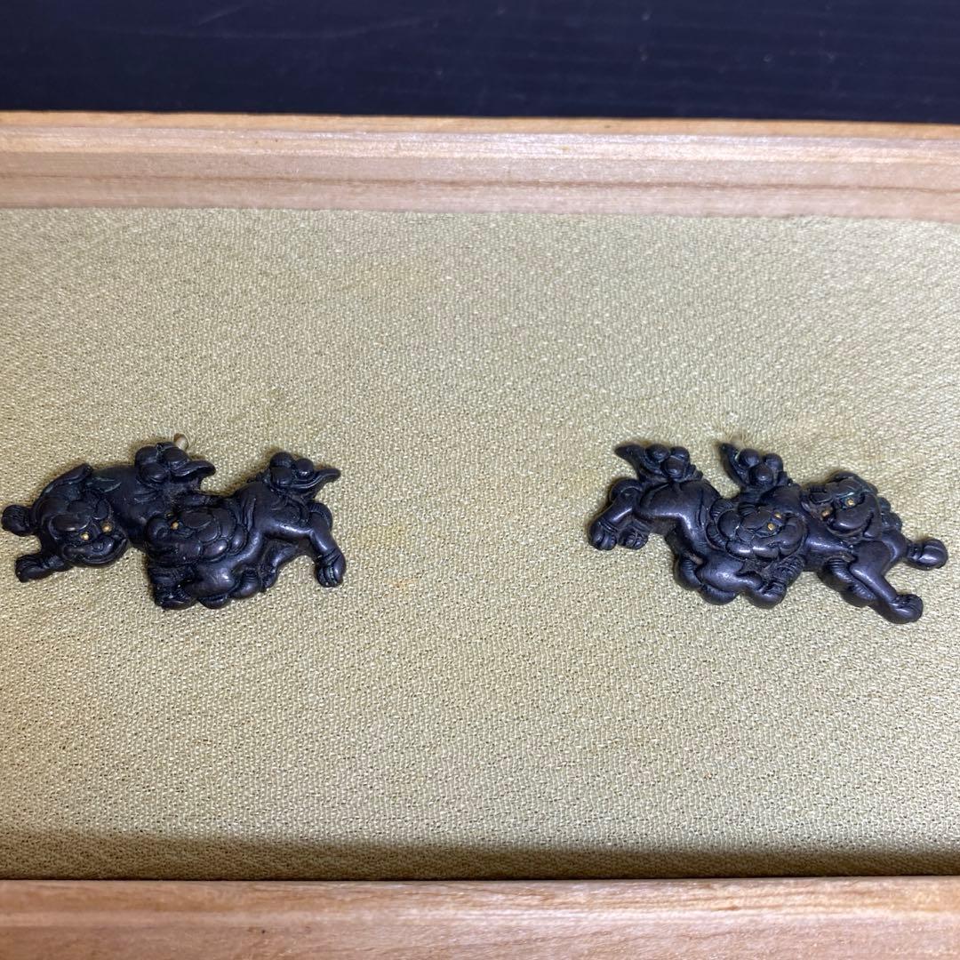 江戸時代　獅子目貫（目に金）　11g 東さ7-1012☆2F