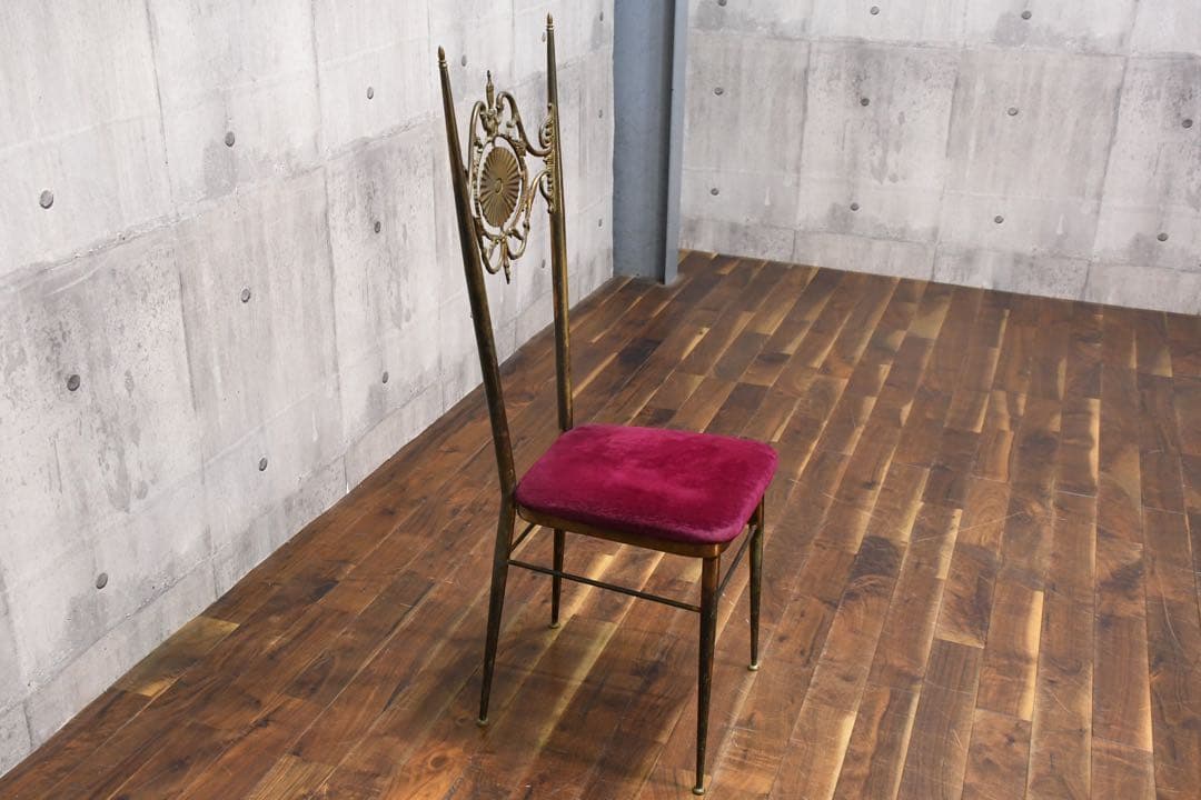 DBC51 イタリア ヴィンテージ ブラス キアヴァリチェア 真鍮 レダと白鳥