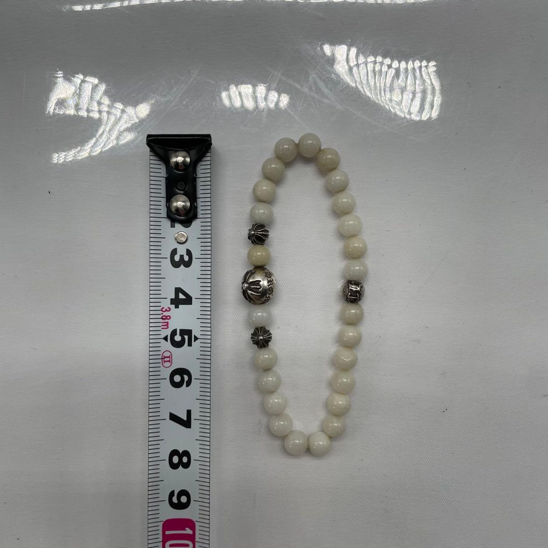 クロムハーツCHROMEHEARTSビーズブレスレット ホワイトビーズ 6ｍｍ