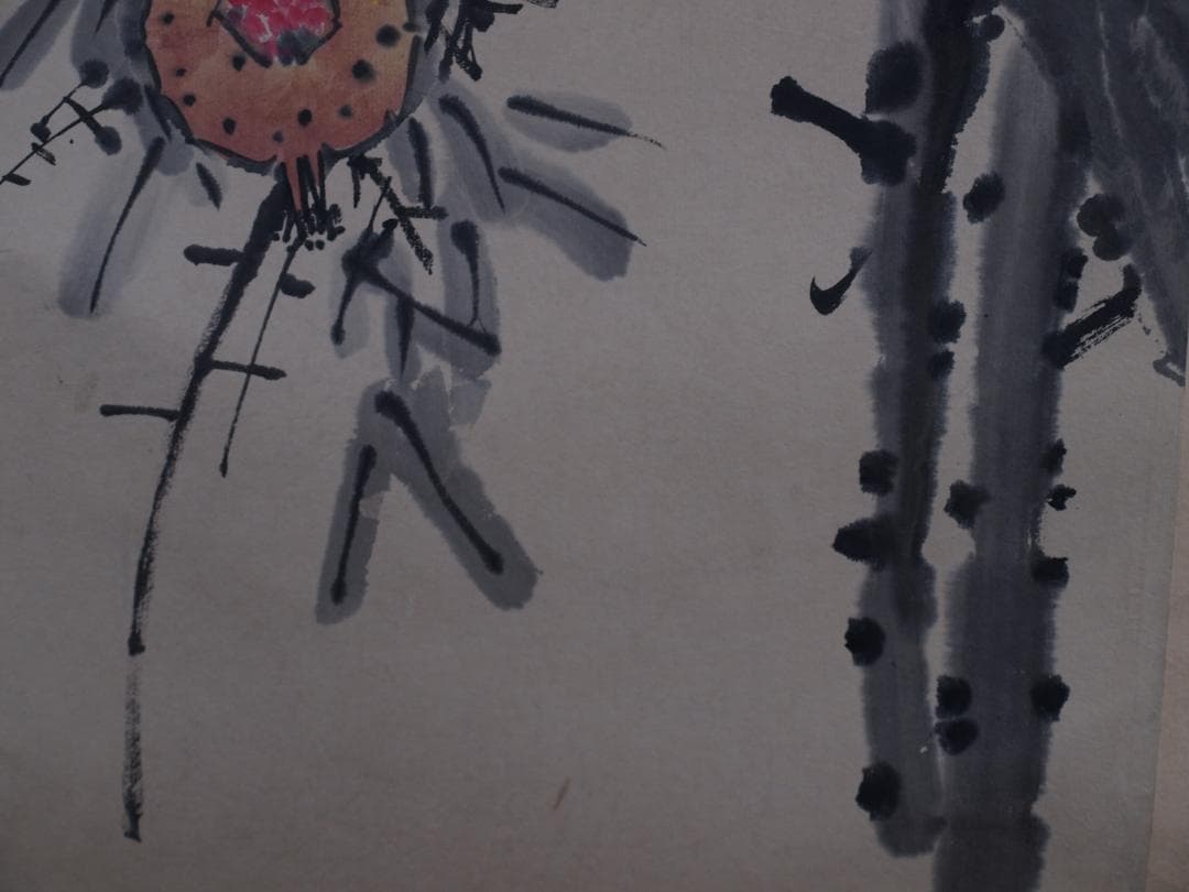 中国近時代の女画家　陈半丁作　紙本　激安骨董品 古美術 DE606B3-2