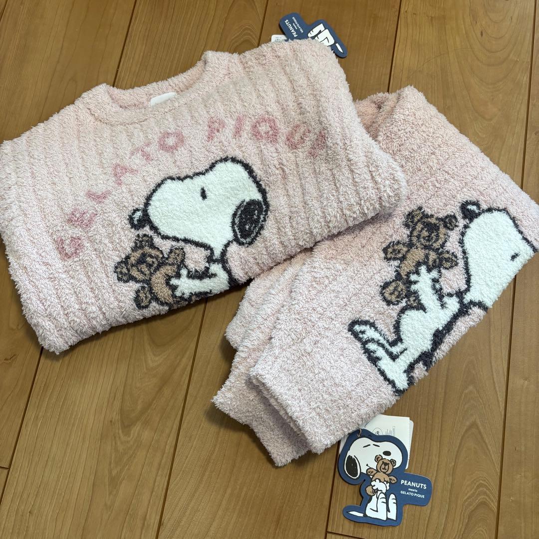 110-120㎝★ジェラートピケキッズ　スヌーピー　ルームウェア上下　ピンク