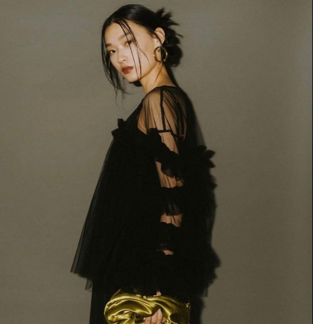 andresd デコラティブチュールトップス ブラック