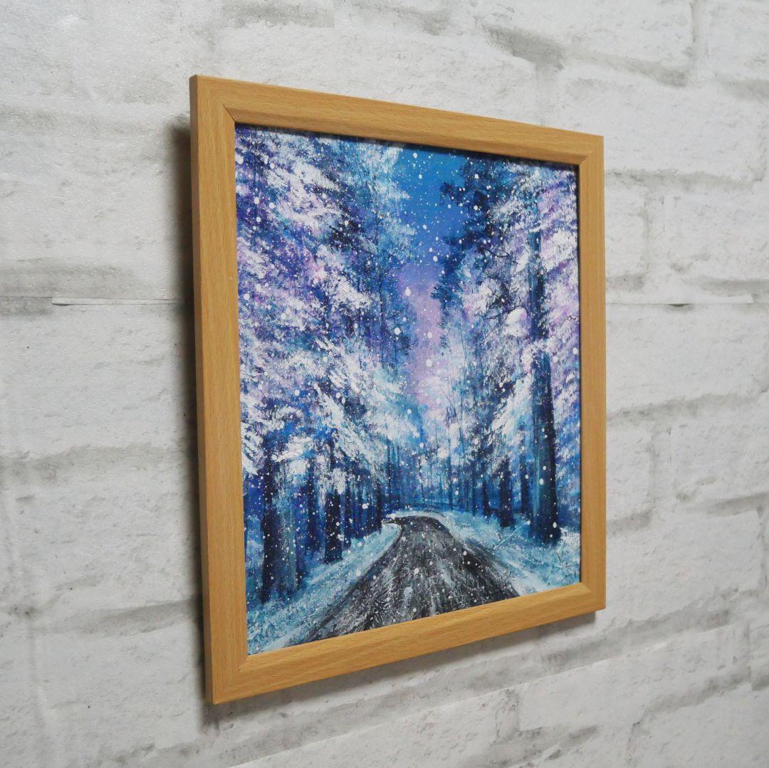 油絵 油彩 油彩画 絵画【冬の道路】