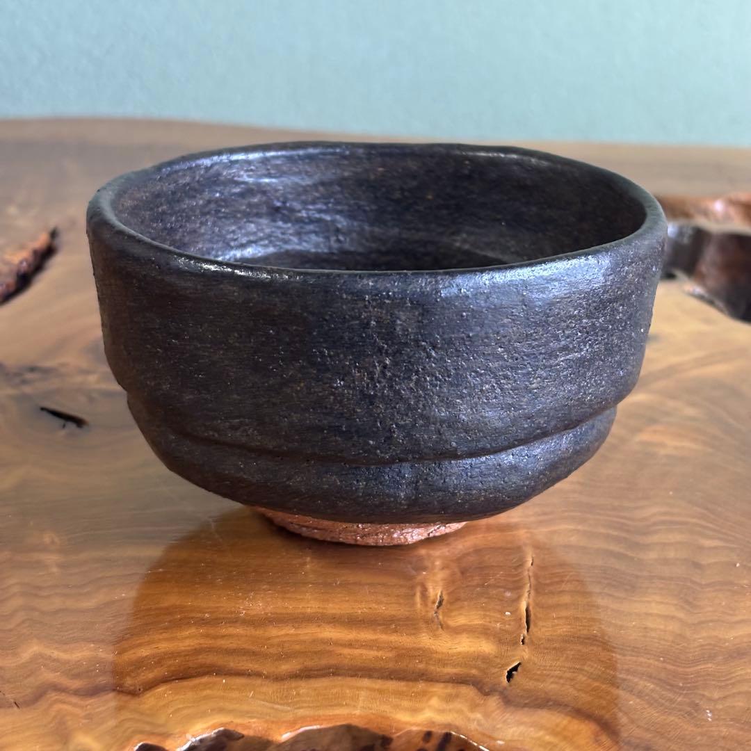 桂窯 伊藤桂楽 楽焼 常慶写 「ホトトギス」 抹茶碗 茶道具 共箱(91)