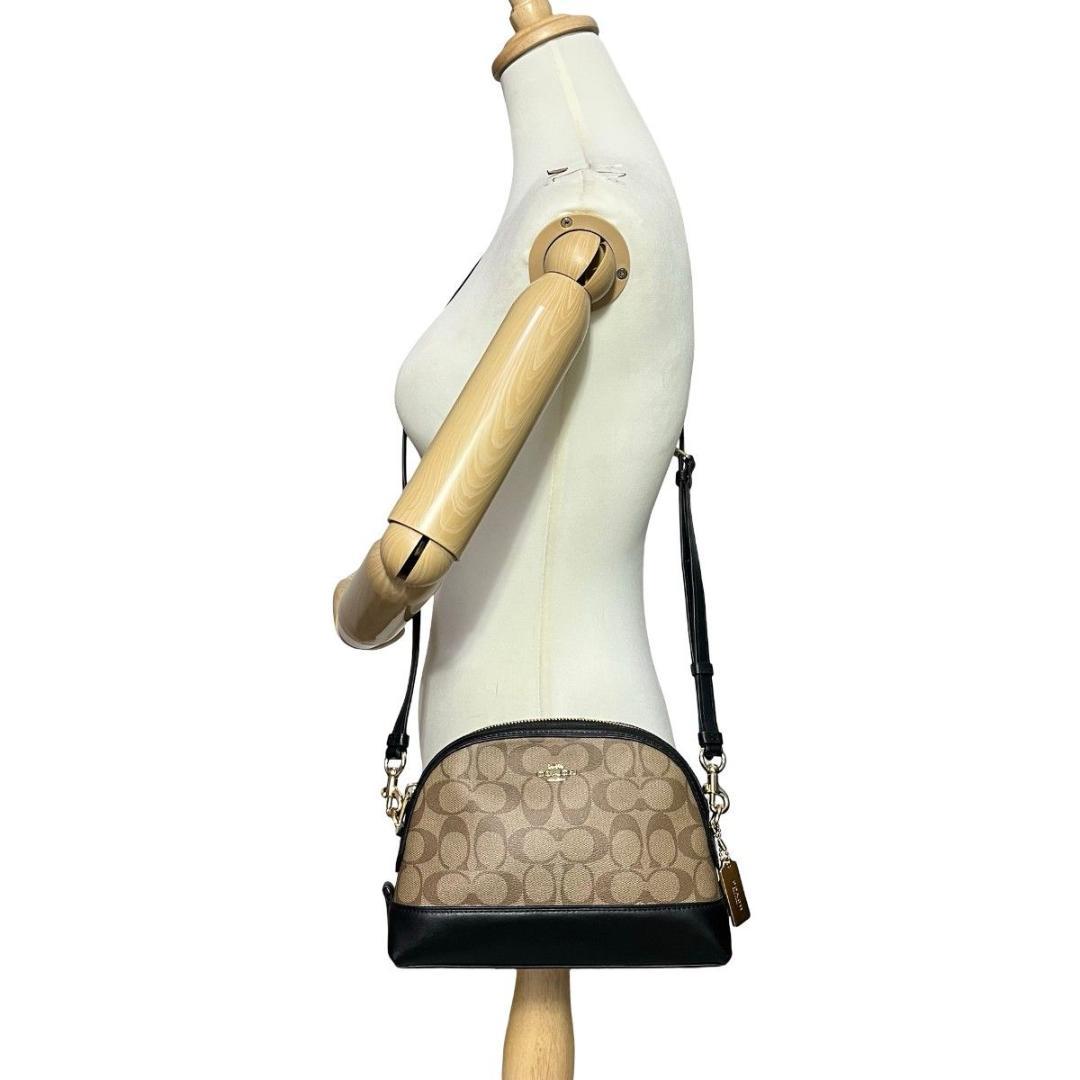 未使用級 COACH コーチ ショルダーカメラバッグ ブラウン シグネチャー