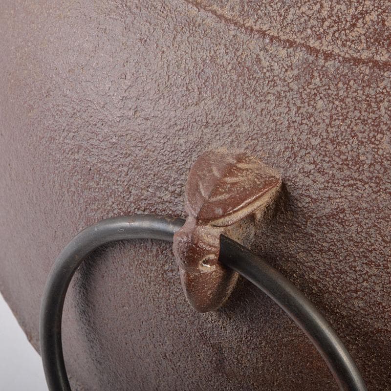 茶道具　人間国宝　釜師　高橋敬典作　桐文　真形釜　鉄釜　共布共箱　MR7512B