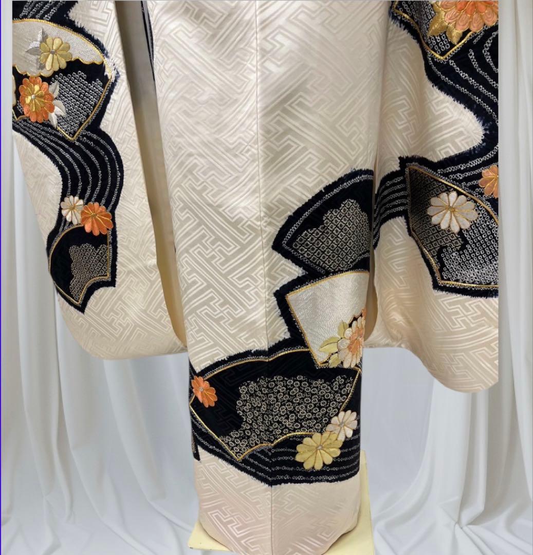 （8060）⌘（正絹）白黒︎✿絞り振袖フルセット ⌘