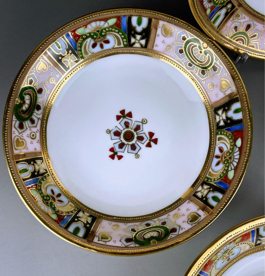 【美品】オールドノリタケ 金盛り チョコレートポット ３小皿 1ソーサー セット