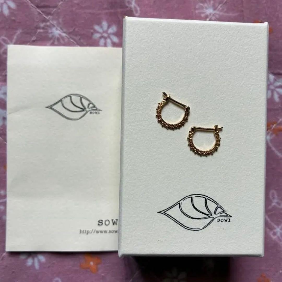 SOWI レースフープピアス　k18