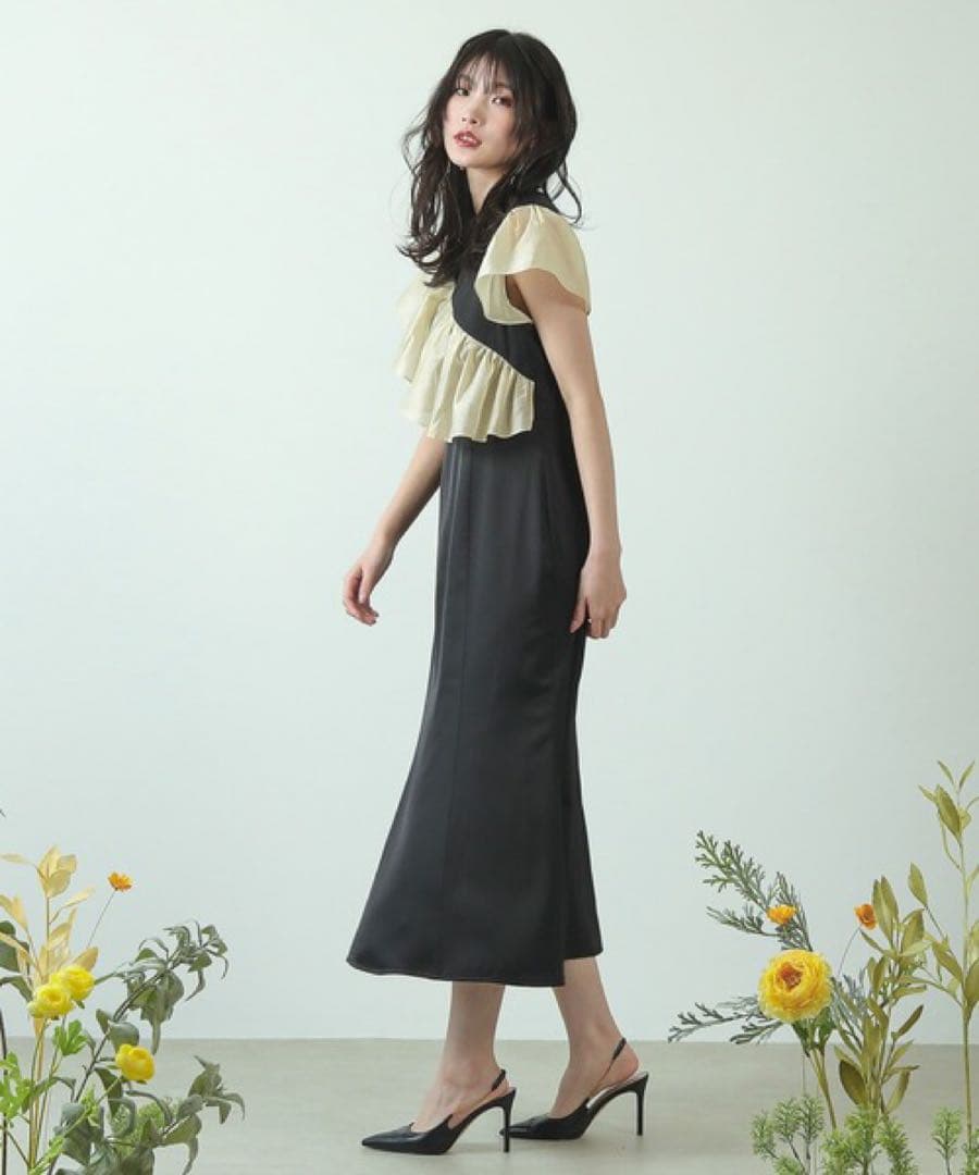 kana カナ 【未使用】　フリルシフォン マーメイド ワンピース ドレス　M