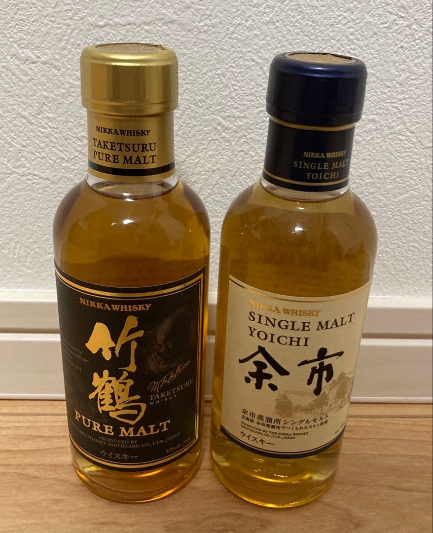 ニッカ 竹鶴 ピュアモルト & 余市 シングルモルト 180ml セット