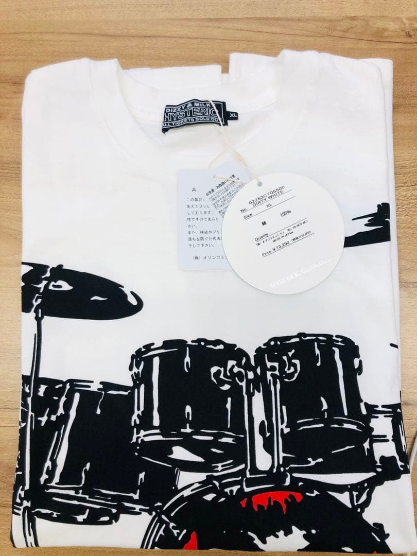 新品！ ヒステリックグラマー ドラムセット Tシャツ カットソー 半袖 ホワイト