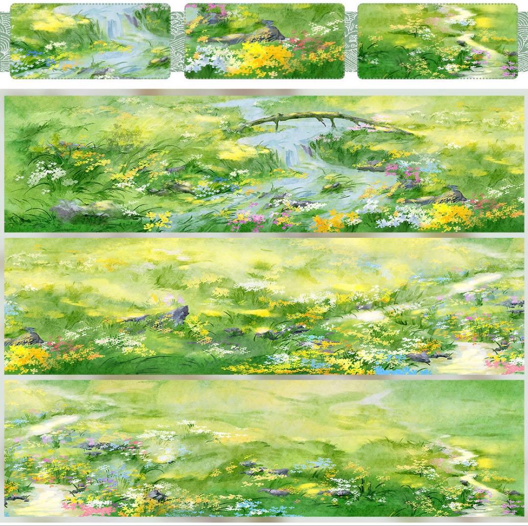 【8780】海外　マステ　5m巻売り　PET マスキングテープ　芝生　お花　春