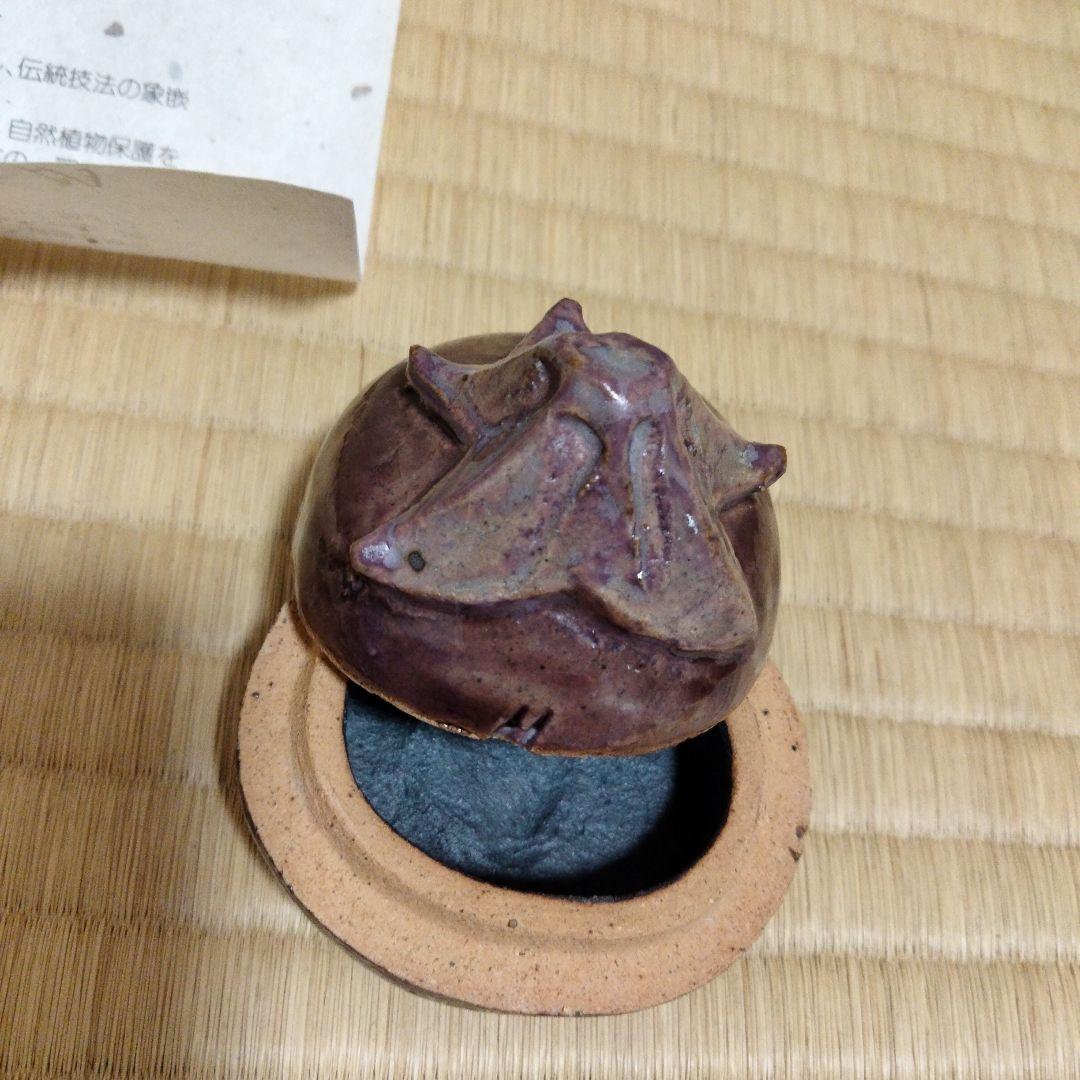 Lilas　万古焼　茄子香合　膳所焼　紅葉茶碗　昭阿彌　蜜柑、秋草蒔絵香合