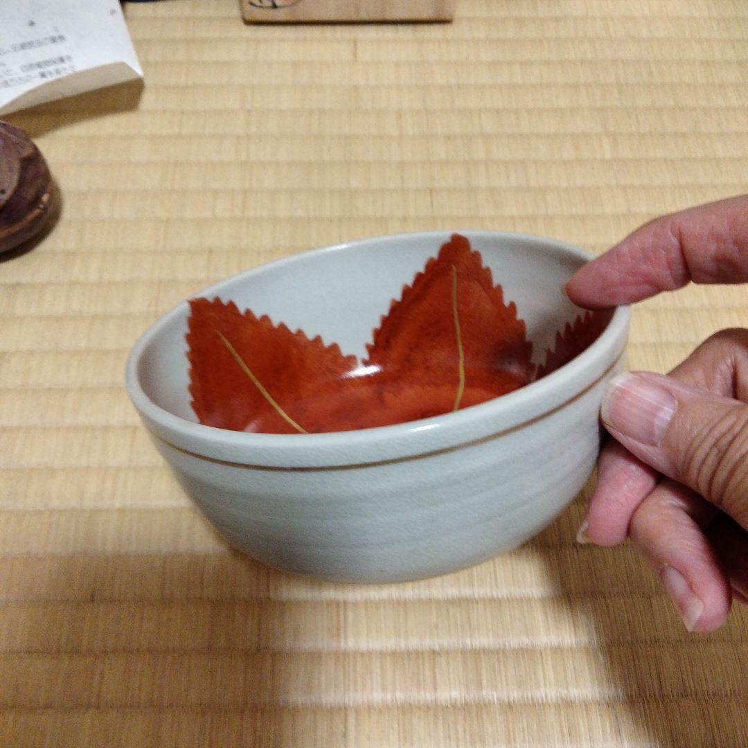 Lilas　万古焼　茄子香合　膳所焼　紅葉茶碗　昭阿彌　蜜柑、秋草蒔絵香合