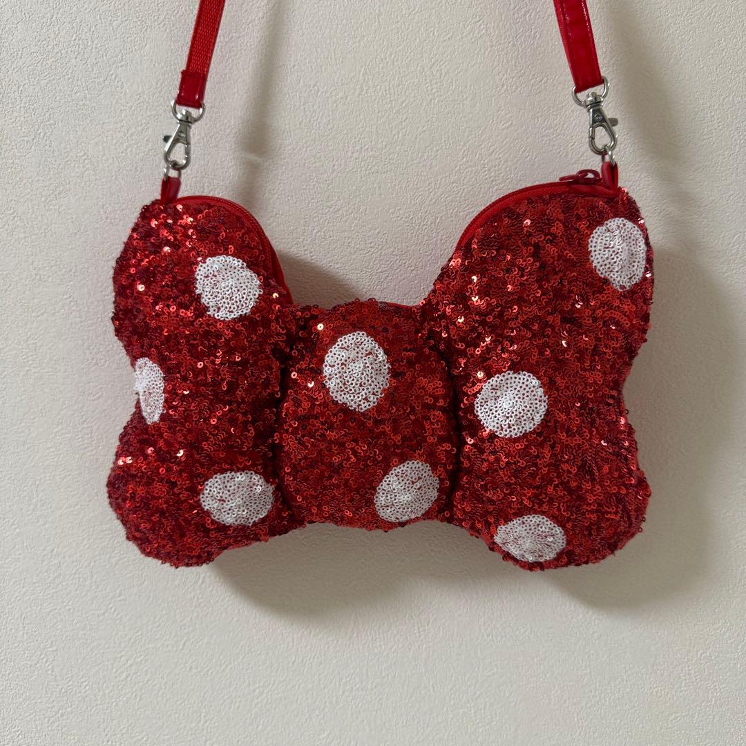 ディズニー ミニー リボン スパンコール ショルダーバッグ