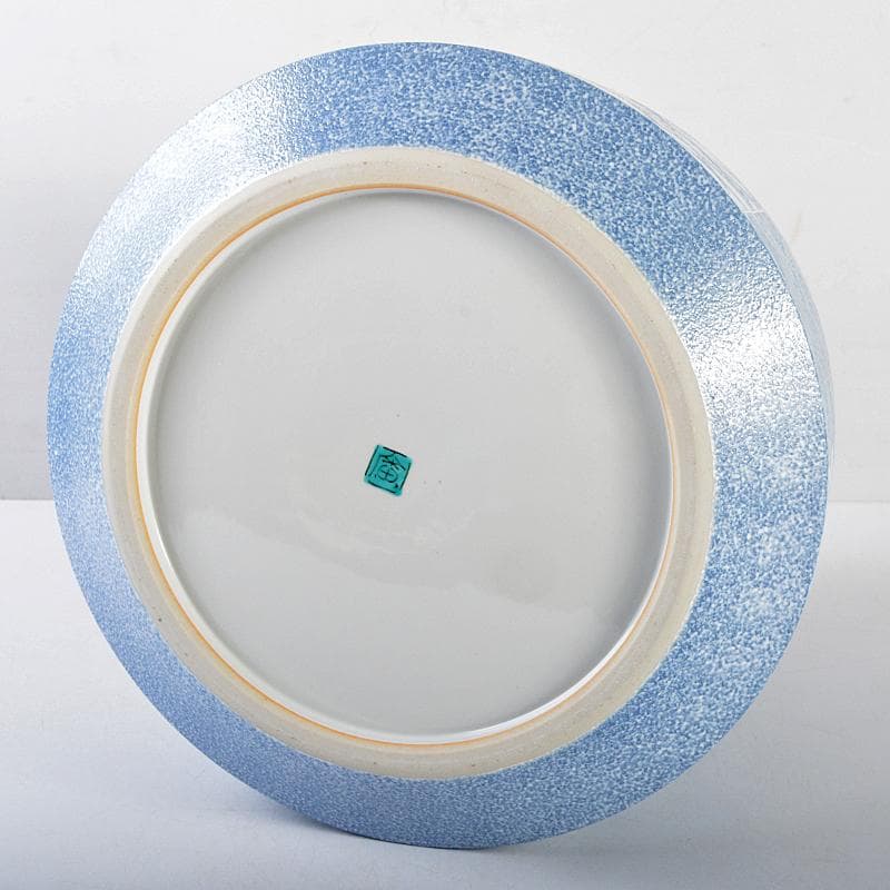 九谷焼　住田広作　染白釉彩　草文　花生　共箱　D　R5299B