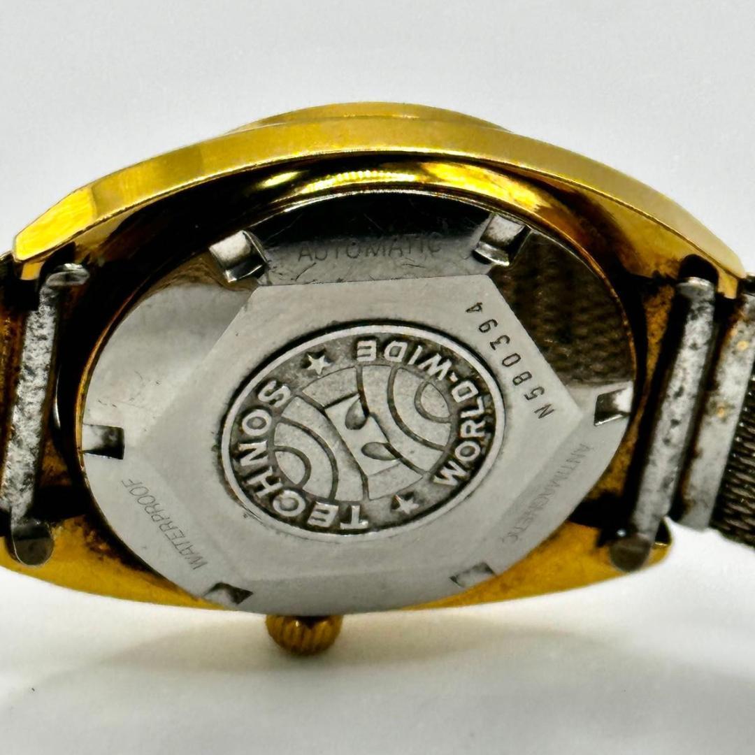 稼働 ヴィンテージ TECHNOS SkyLight 手巻き デイト　腕時計