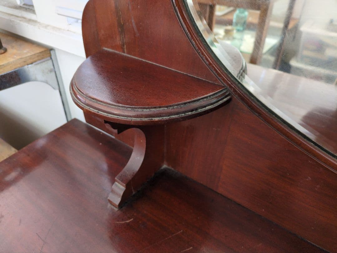 イギリスアンティーク ドレッサー シェルフ 鏡台 猫足