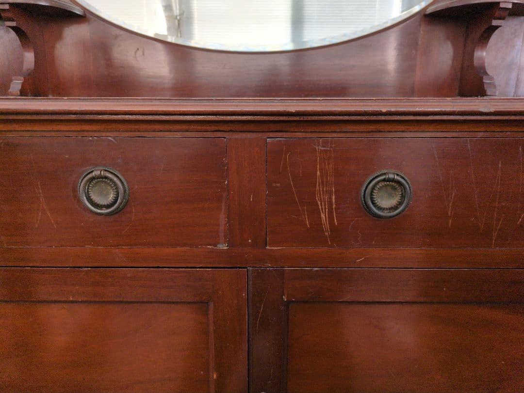 イギリスアンティーク ドレッサー シェルフ 鏡台 猫足