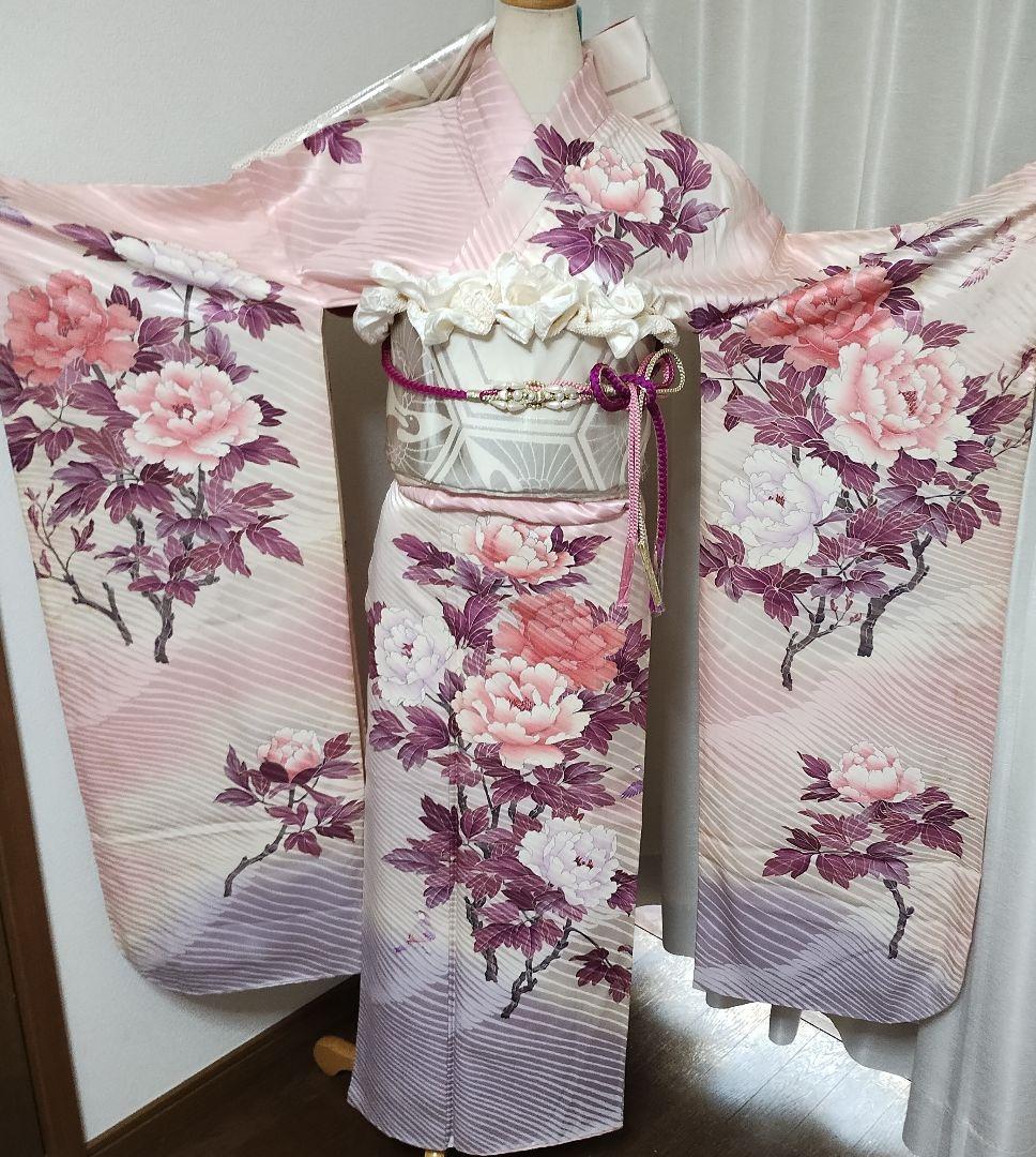 おじょ　成人式正絹振袖フルセット　やまと誂製　上品　清楚　華やか　ピンク