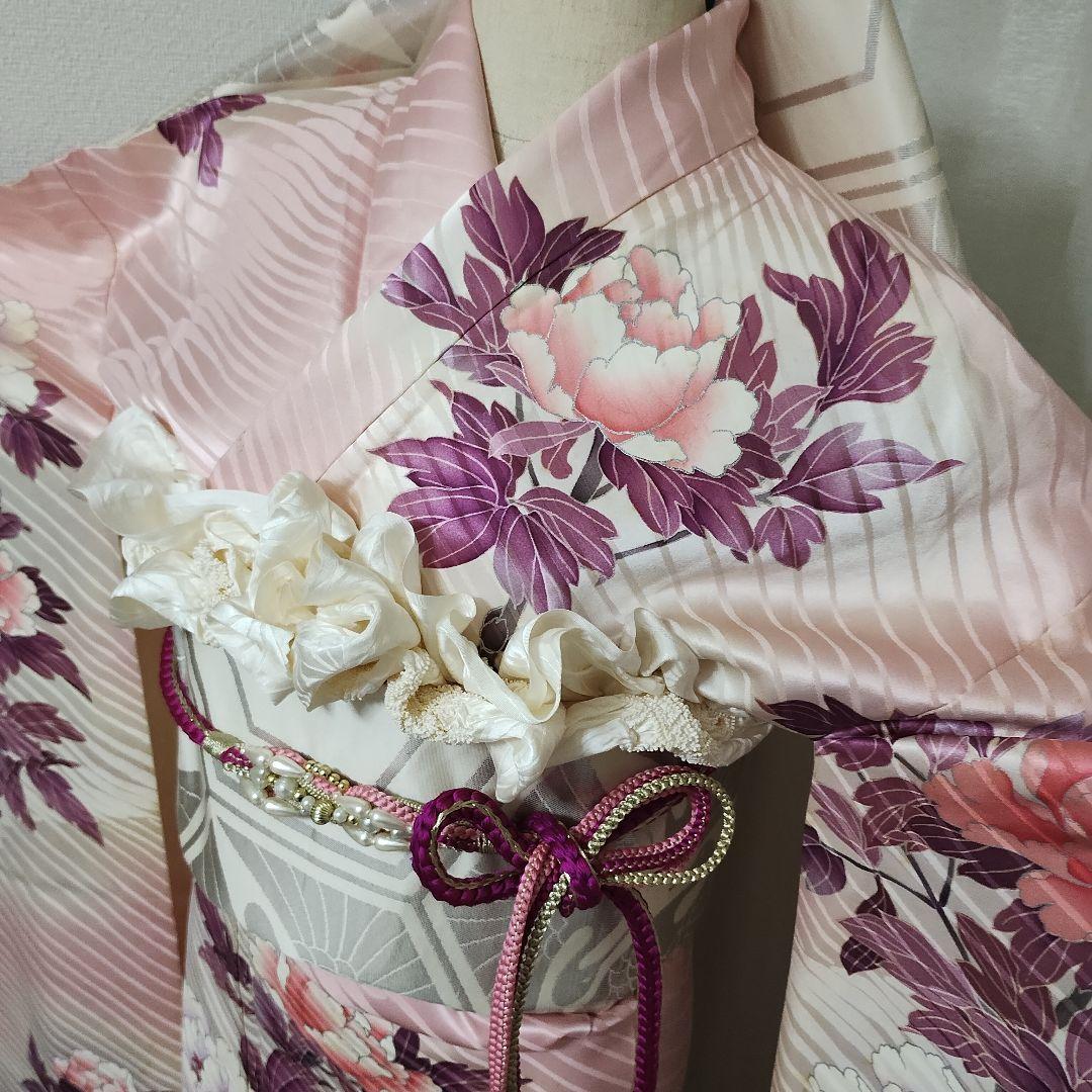 おじょ　成人式正絹振袖フルセット　やまと誂製　上品　清楚　華やか　ピンク