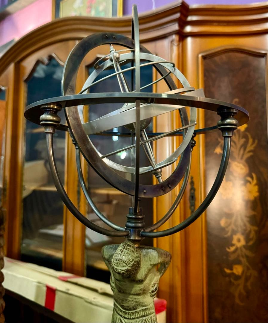 ブロンズ アトラス像 天球儀 オブジェ 高58cm ギリシャ神話 クラシック